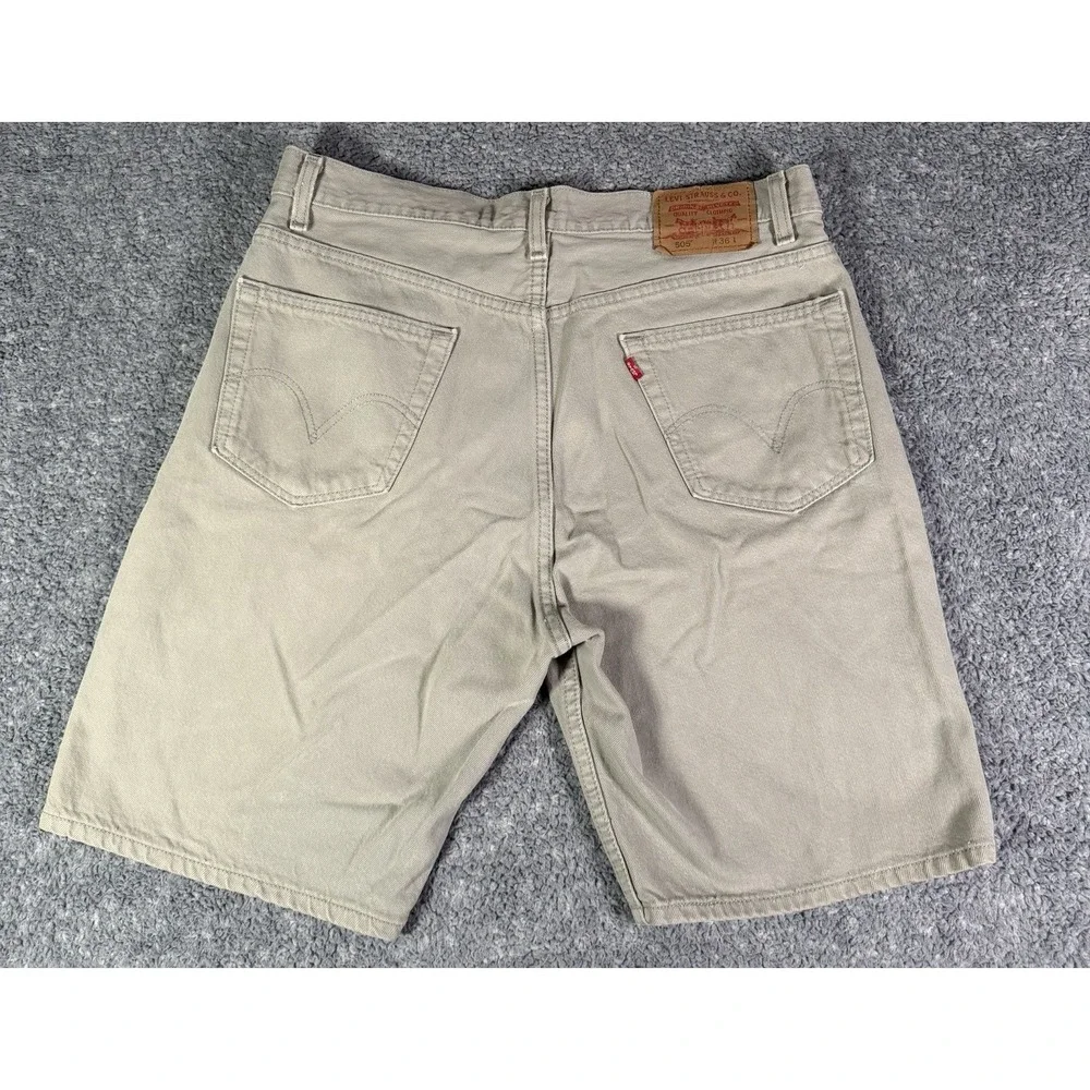 Vintage Y2K Men's Levi's Gray Jean Shorts 505 Regular Fit 36 (35) Made In USA